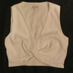 NWOT Space 46 off white crop top lined